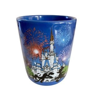 Disney WDW Walt Disney World Castle Blue Fireworks Mickey Friends Mug Coffee Cup